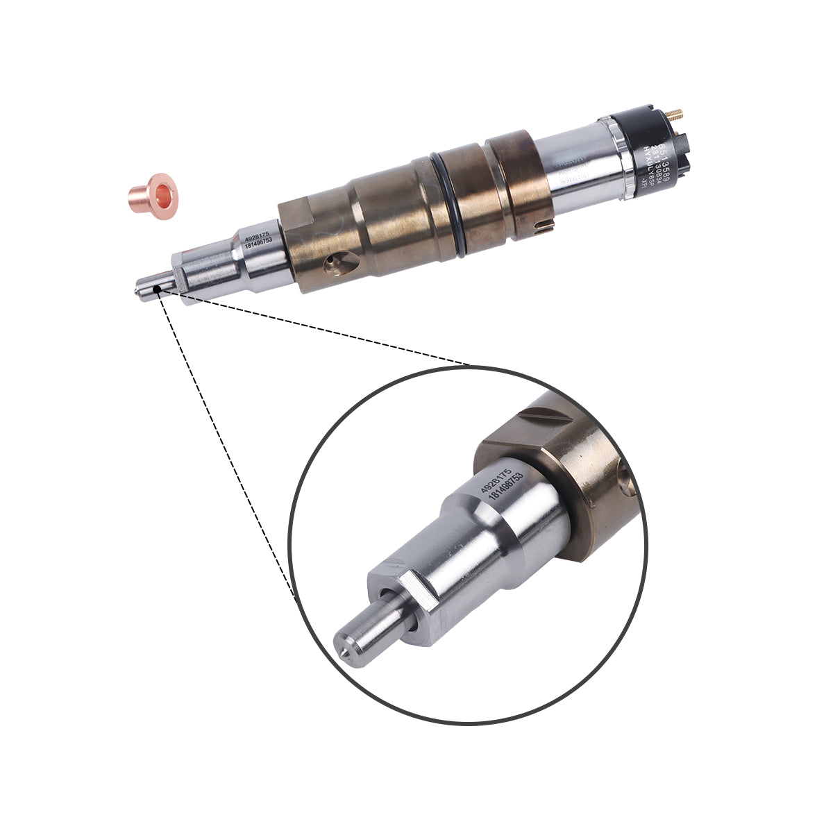 Fuel Injector with Tube 6513589 6513589PX Compatible with Cummins ISX X15 Engine