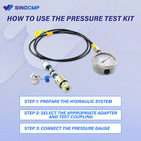 4-Gauge Hydraulic Pressure Test Kit 100/250/400/600 Bar with 13 Couplings for Co - image 5