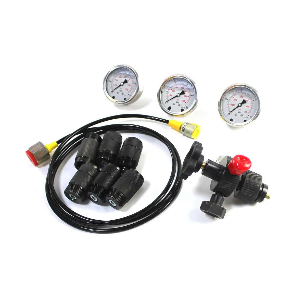 3-Gauge Hydraulic Nitrogen Accumulator Charging and Pressure Test Kit with 7 Cou - image 2