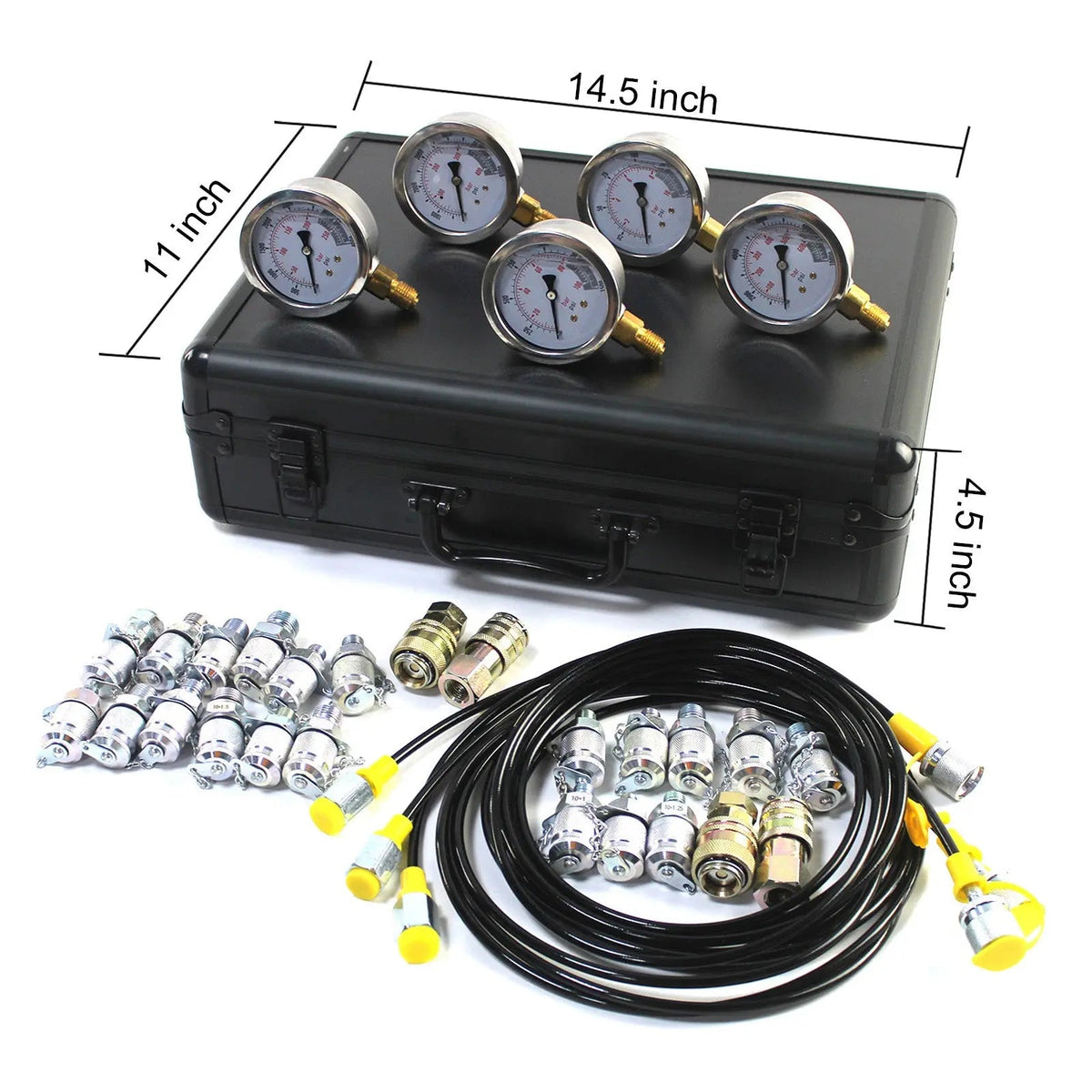 5-Gauge Single-Layer Hydraulic Pressure Test Kit 1/10/25/40/60 MPa for Excavator - image 4