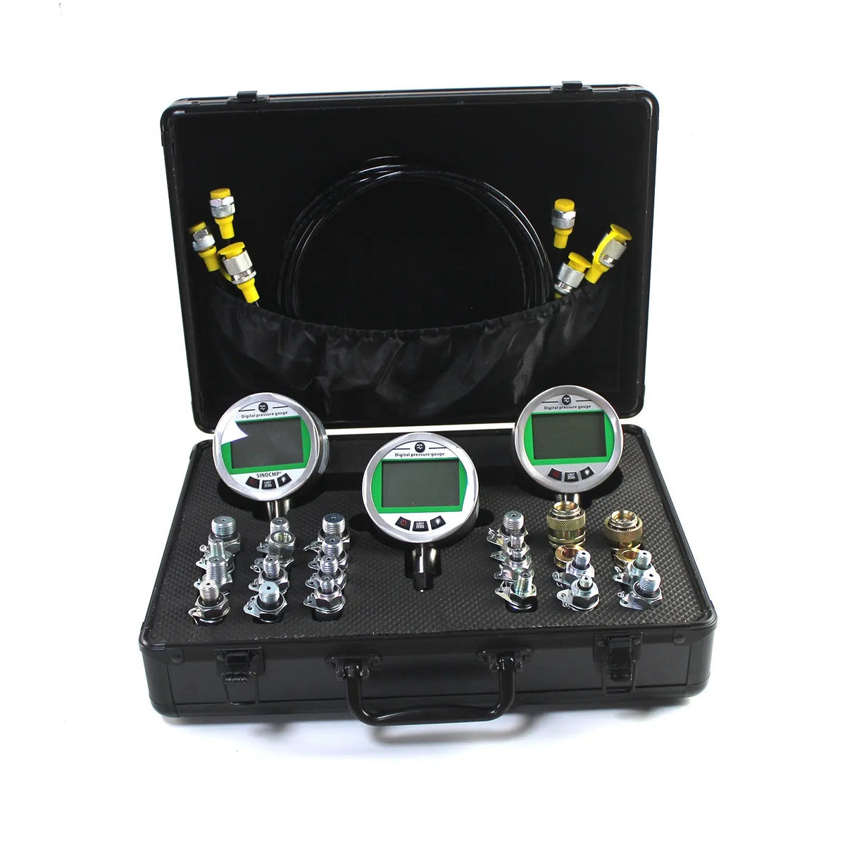 3-Gauge Digital Hydraulic Pressure Gauge Kit 16 MPa x1 and 70 MPa x2 for Excavators