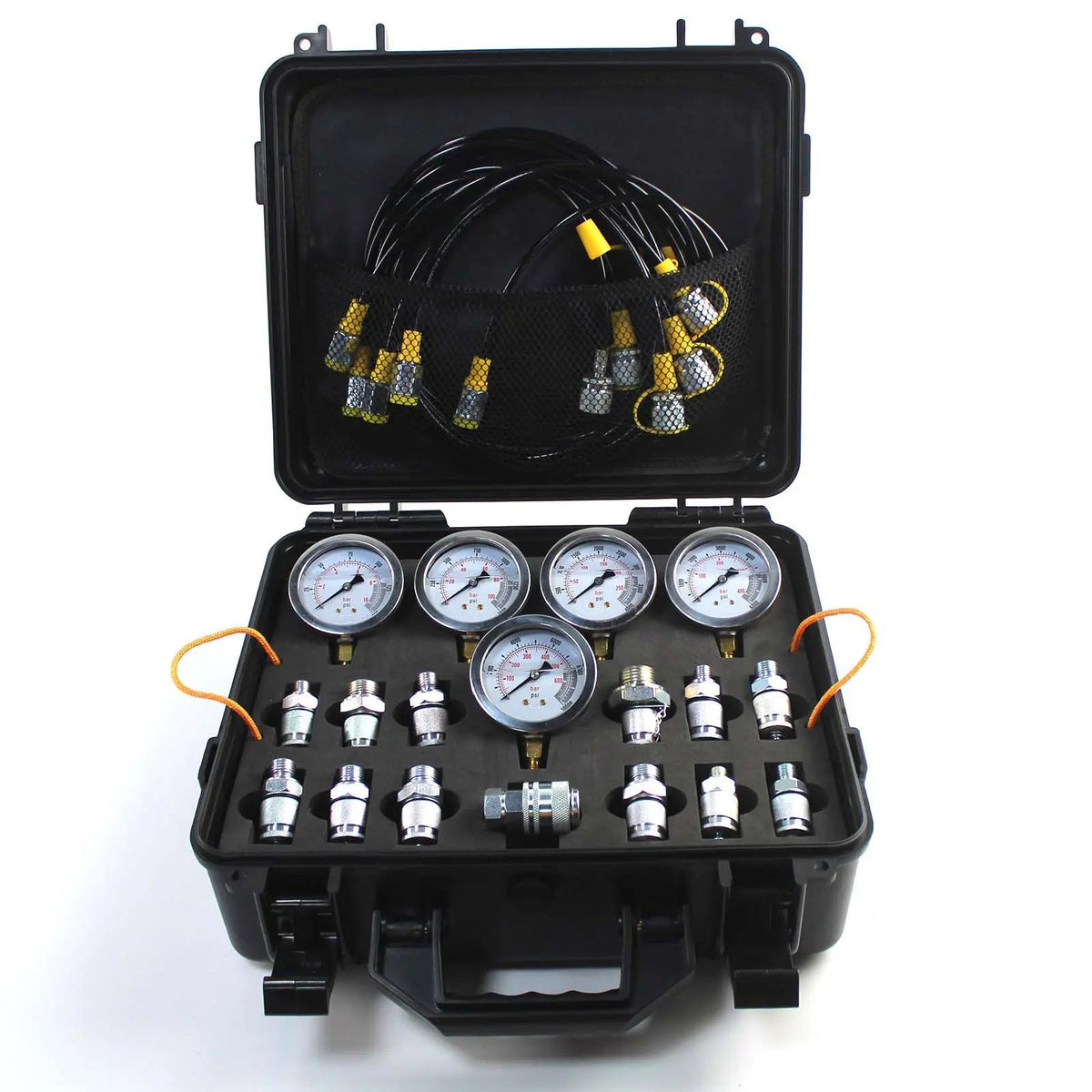5-Gauge Double-Layer Hydraulic Pressure Test Kit with 13 Couplings and 14 Tees f - image 2