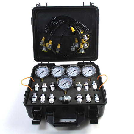 5-Gauge Double-Layer Hydraulic Pressure Test Kit with 13 Couplings and 14 Tees f - image 2