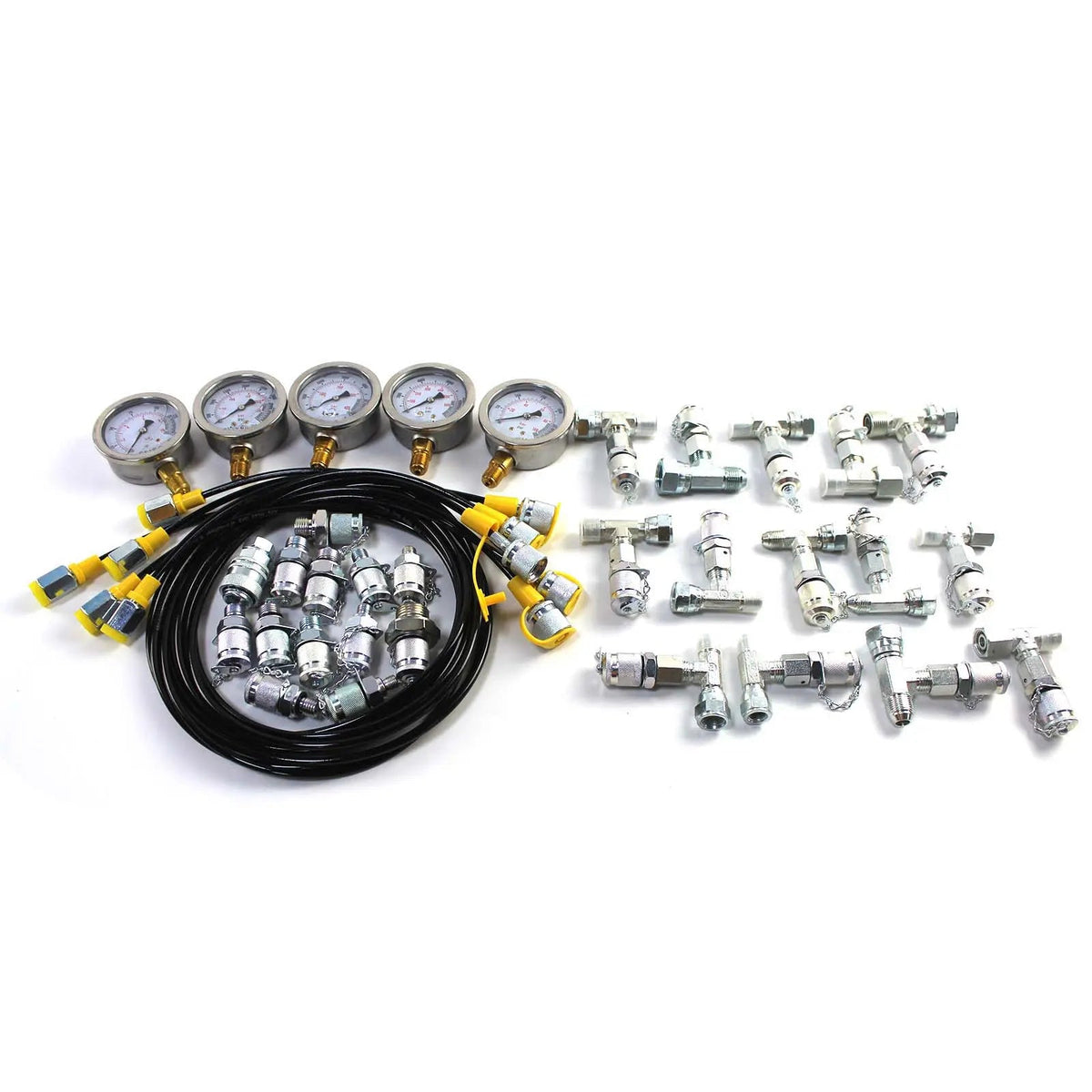 5-Gauge Double-Layer Hydraulic Pressure Test Kit with 13 Couplings and 14 Tees f - image 4