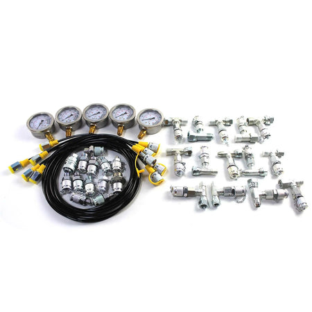 5-Gauge Double-Layer Hydraulic Pressure Test Kit with 13 Couplings and 14 Tees f - image 4