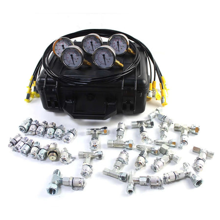 5-Gauge Double-Layer Hydraulic Pressure Test Kit with 13 Couplings and 14 Tees f - image 5