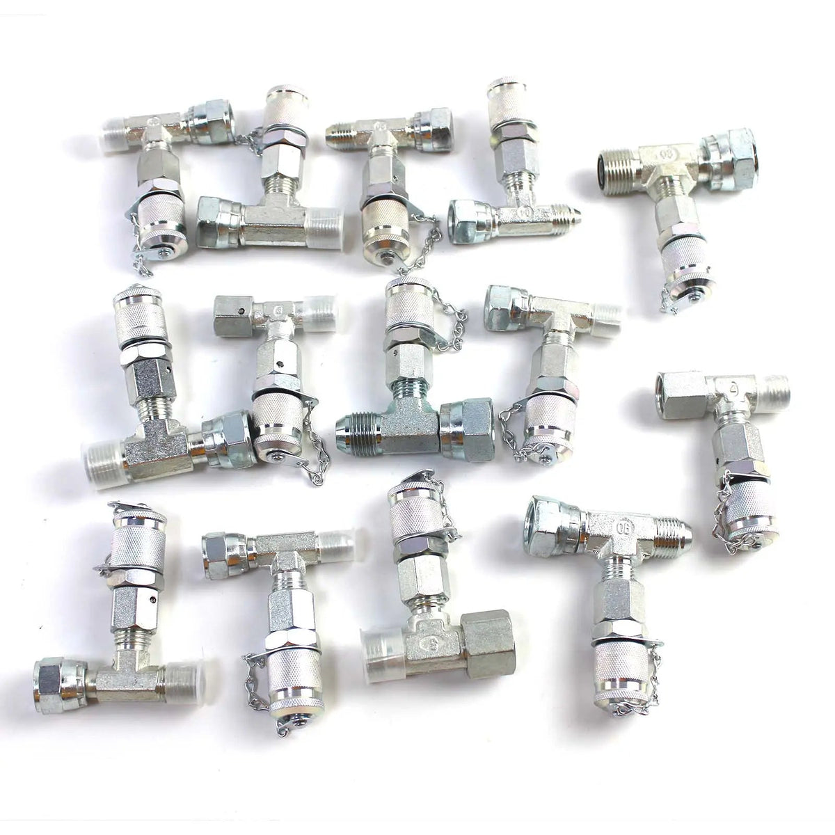 5-Gauge Double-Layer Hydraulic Pressure Test Kit with 13 Couplings and 14 Tees f - image 7