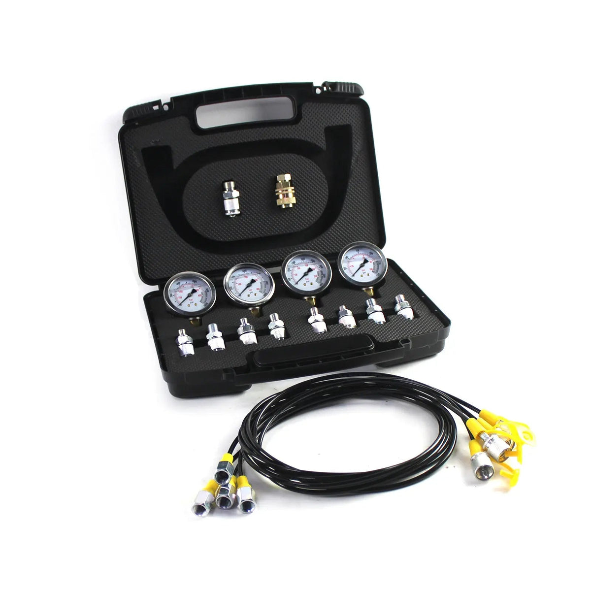4-Gauge Hydraulic Pressure Test Kit 10/25/40/60 MPa with 10 Couplings, 160 cm Ho - image 2