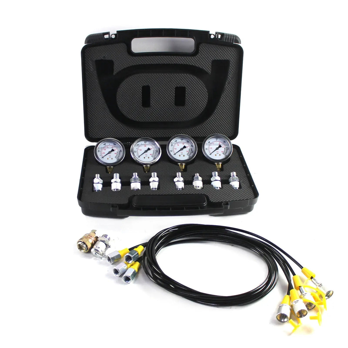 4-Gauge Hydraulic Pressure Test Kit 10/25/40/60 MPa with 10 Couplings, 160 cm Ho - image 3