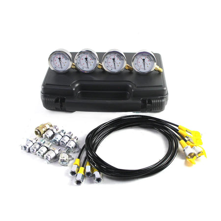 4-Gauge Hydraulic Pressure Test Kit 10/25/40/60 MPa with 10 Couplings, 160 cm Ho - image 4