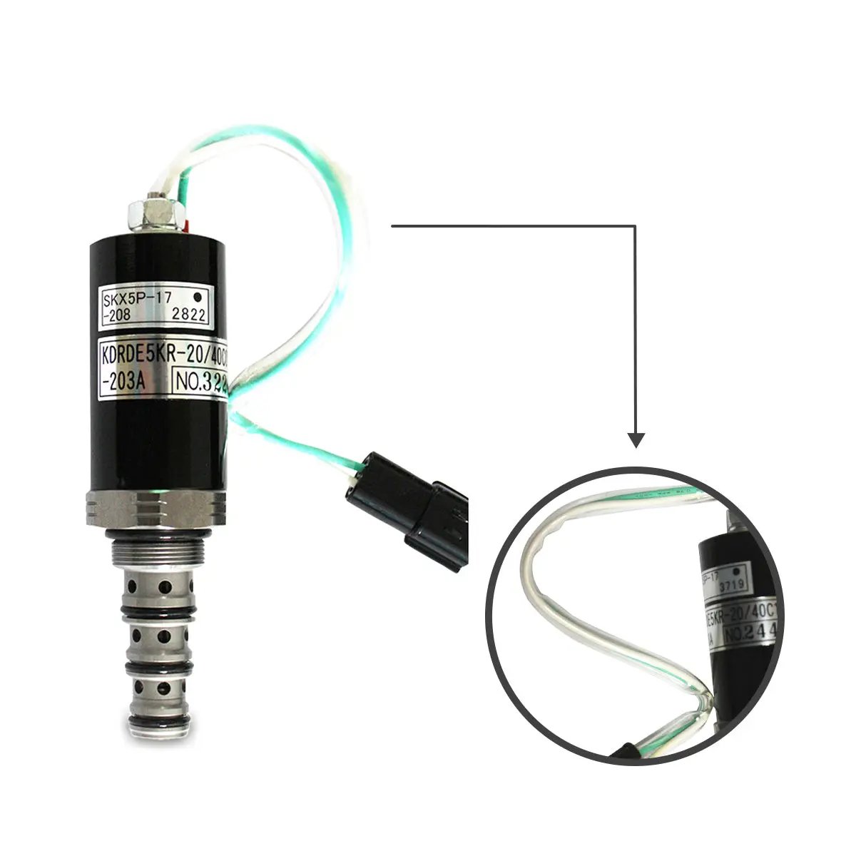 Topsealkit KDRDE5KR-20 solenoid valve, for Kobelco SK200-3 Excavator - image 2