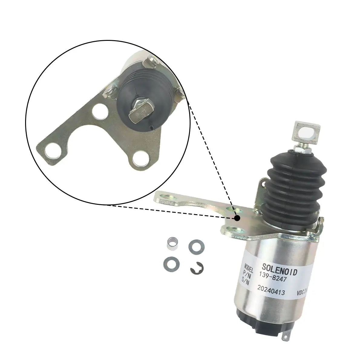 139-8247 fuel shut-off solenoid for Caterpillar Engine C-9 C9 3126E C7 Excavator 305.5 - image 2