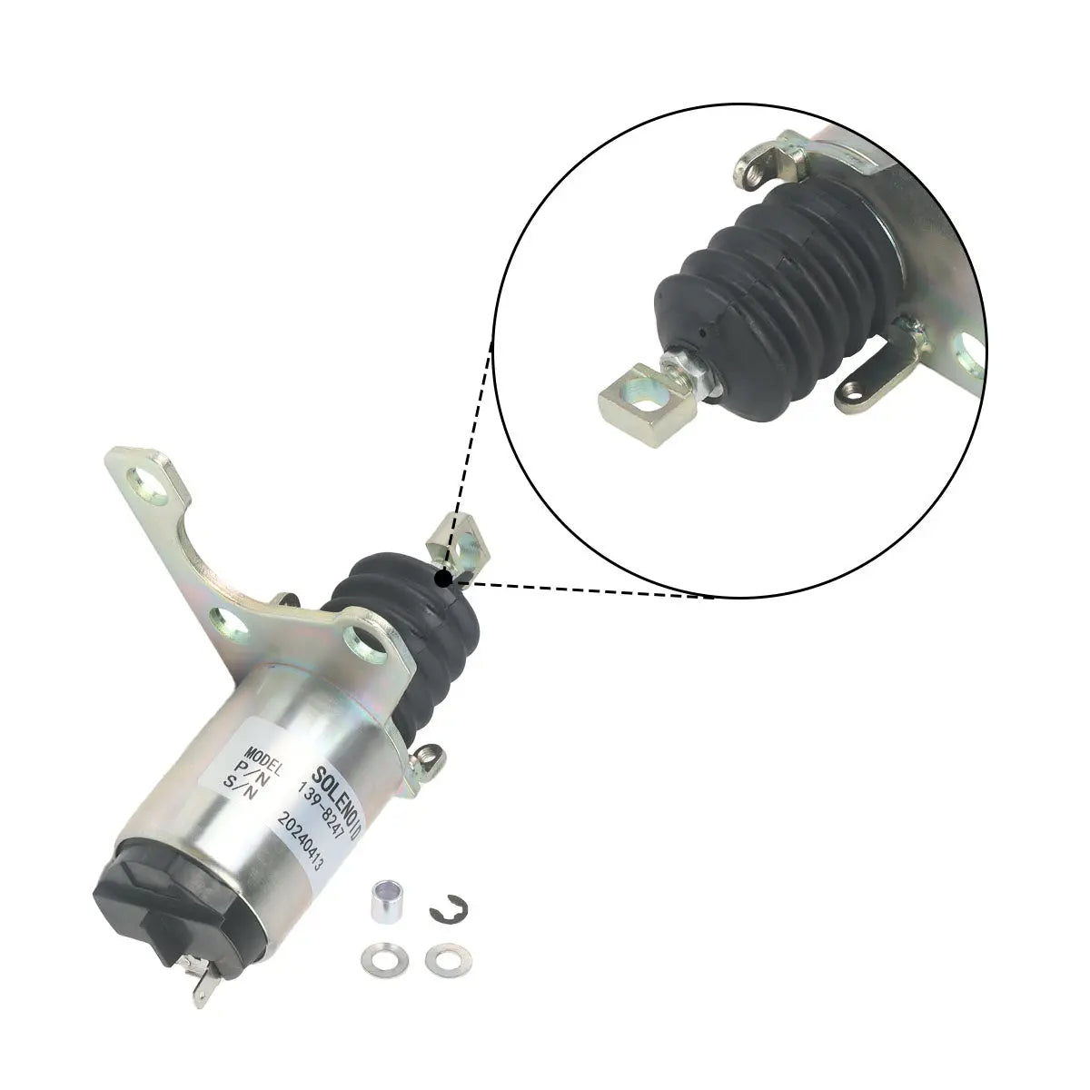 139-8247 fuel shut-off solenoid for Caterpillar Engine C-9 C9 3126E C7 Excavator 305.5 - image 3