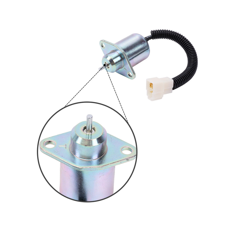 6281-910-011-00 fuel shut-off solenoid for Iseki Engine E3CD E3CE E3CF E3CG - image 2