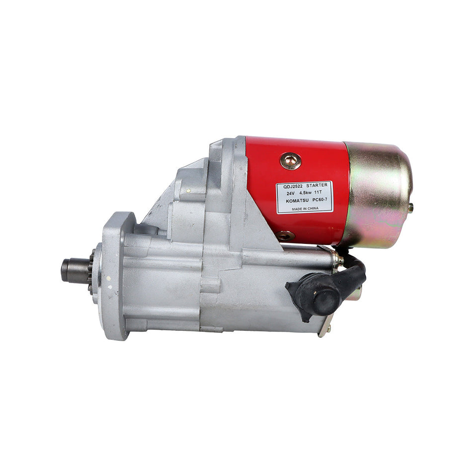 Engine Starter Motor Assembly 24V 11T 4.5KW 600-863-3210 for Komatsu Excavator PC60-7 PC130-7