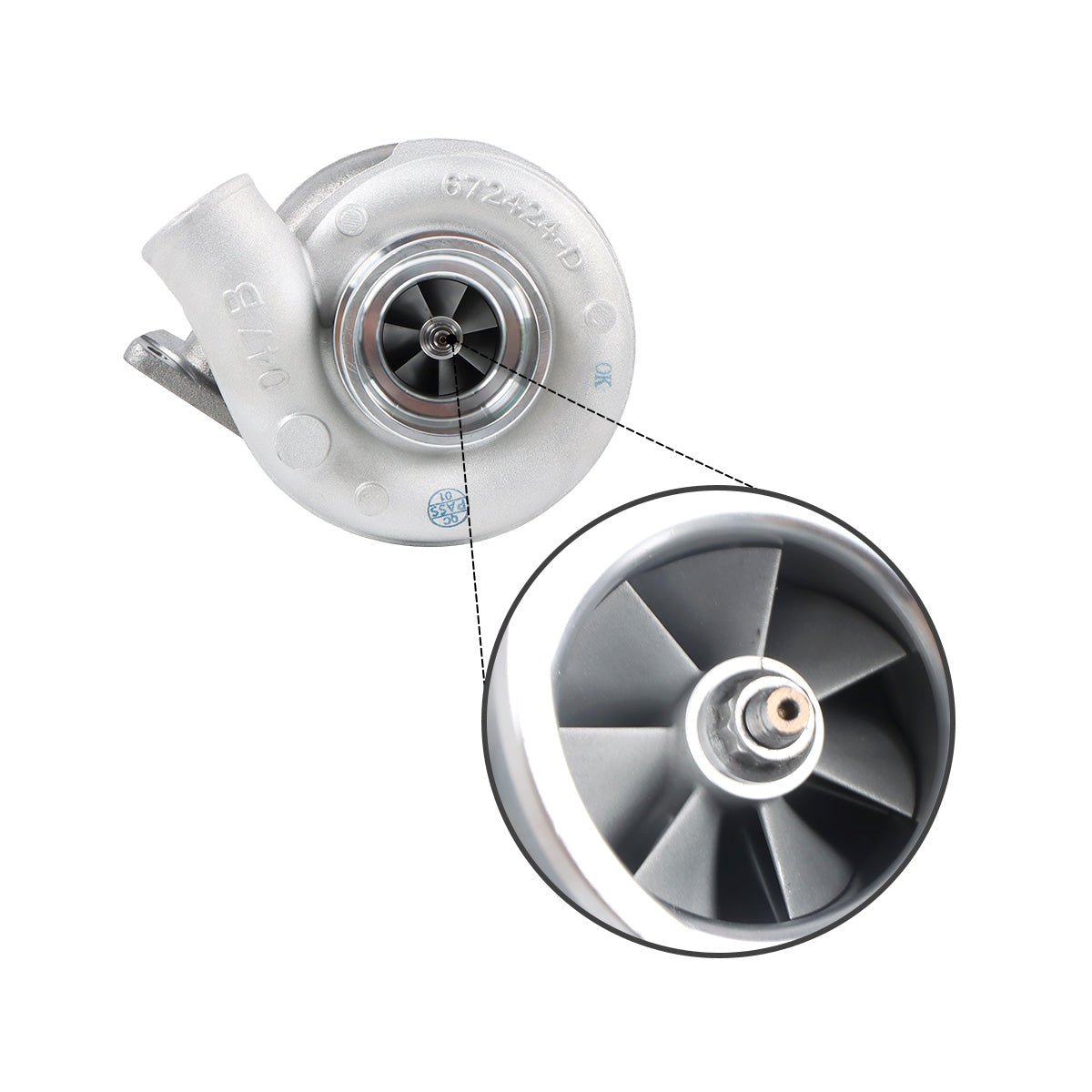 Turbo Turbocharger 454041-5001S RE47844 RE61594 for John Deere 4045T Engine - image 3
