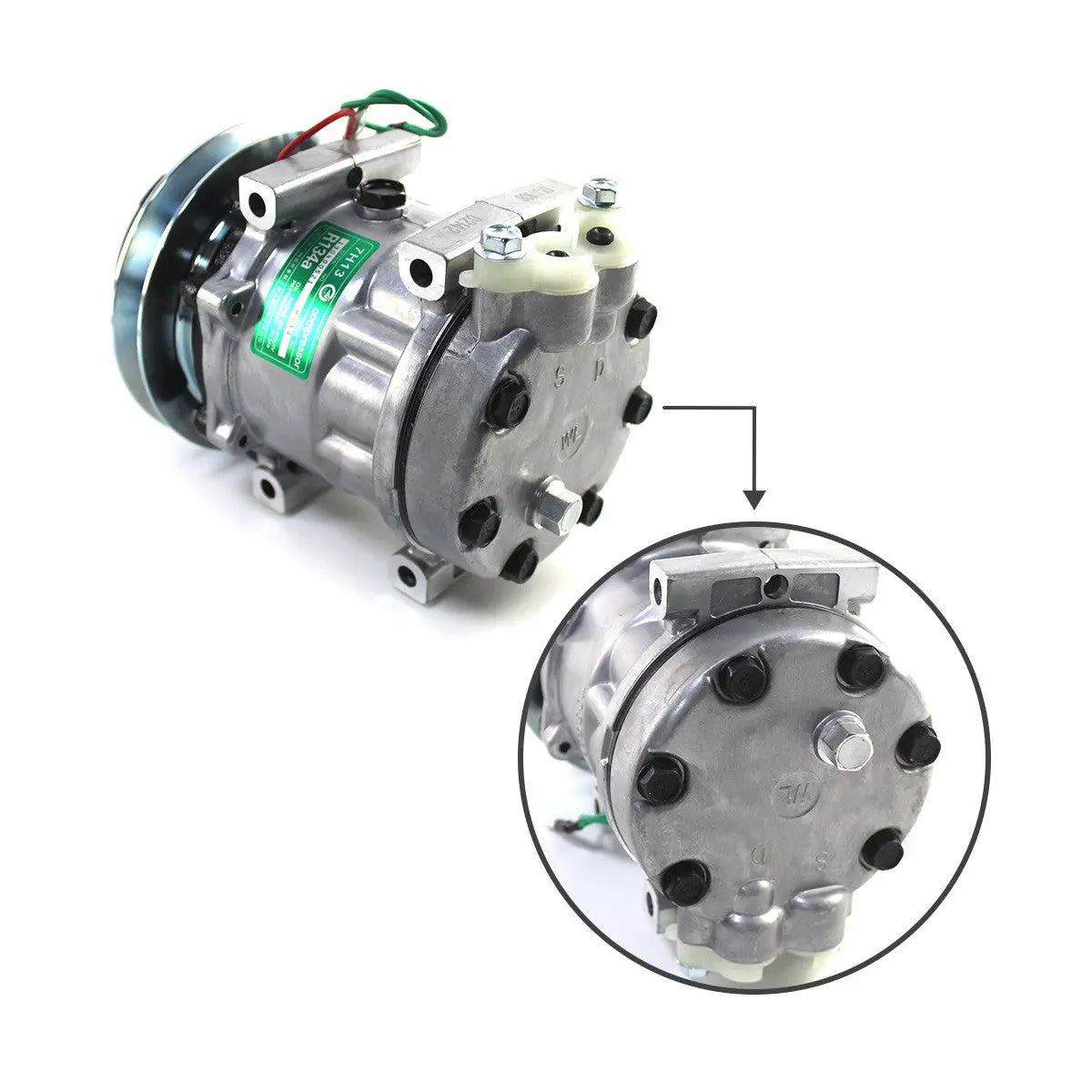 A/C Compressor YX91V00001F1 for Kobelco SK200-8 SK350-8 Excavator - image 3